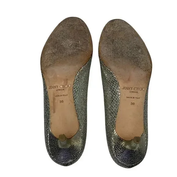 Jimmy Choo Isabel Champang Glitter High Heels Sz EU39 US9 - Picture 6 of 15